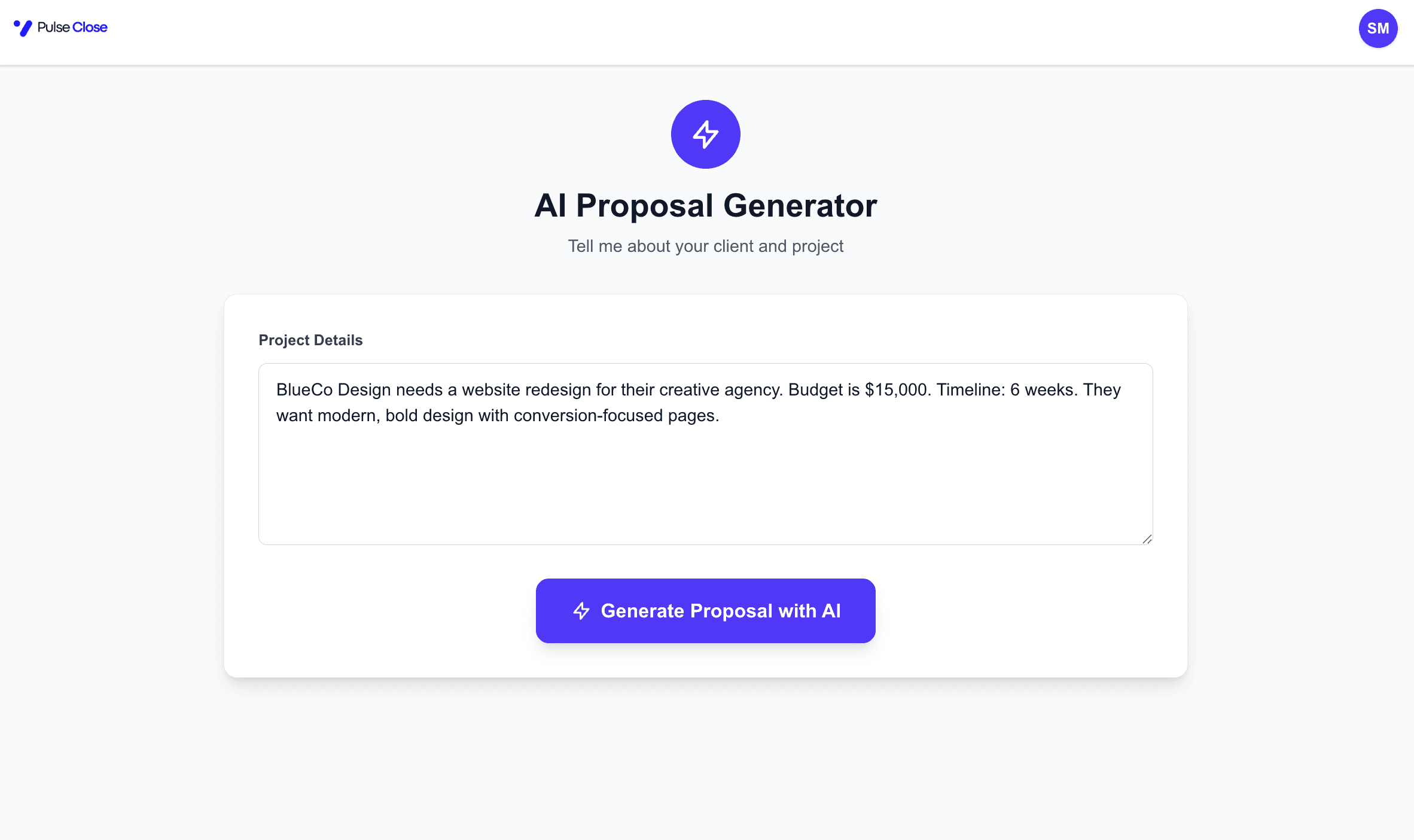 PulseClose Dashboard Demo